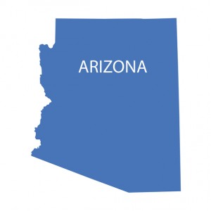 blue map of Arizona
