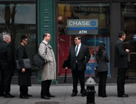 Job seekers at a New York City job fair. Photo courtesy of Getty Images.