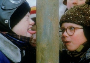 The infamous tongue on a frozen pole scene from "A Christmas Story." Photo courtesy of imdb.com.