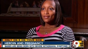 NASW member Tosha Hill works for a program that helps pregnant women who are addicted to drugs. Screenshot courtesy of ABC television in Cincinnati.
