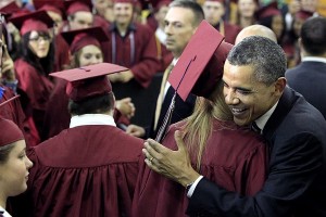 President Obama greets graduates. Photo courtesy of paymystudentloans.com.